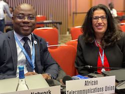 From left: Mr Arthur N'guessan, Head of Stakeholder Development, AFRINIC and Ms Meriem Slimani, Standardization & Development Coordinator, African Telecommunications Union (ATU)